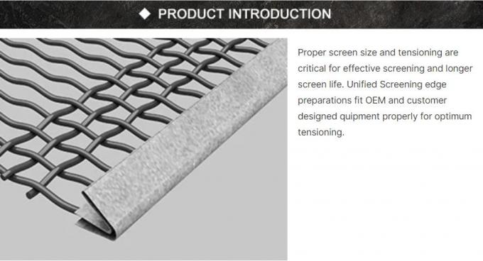 65Mn Crusher rung màn hình lưới sợi cho màn hình đá với móc và tấm 0